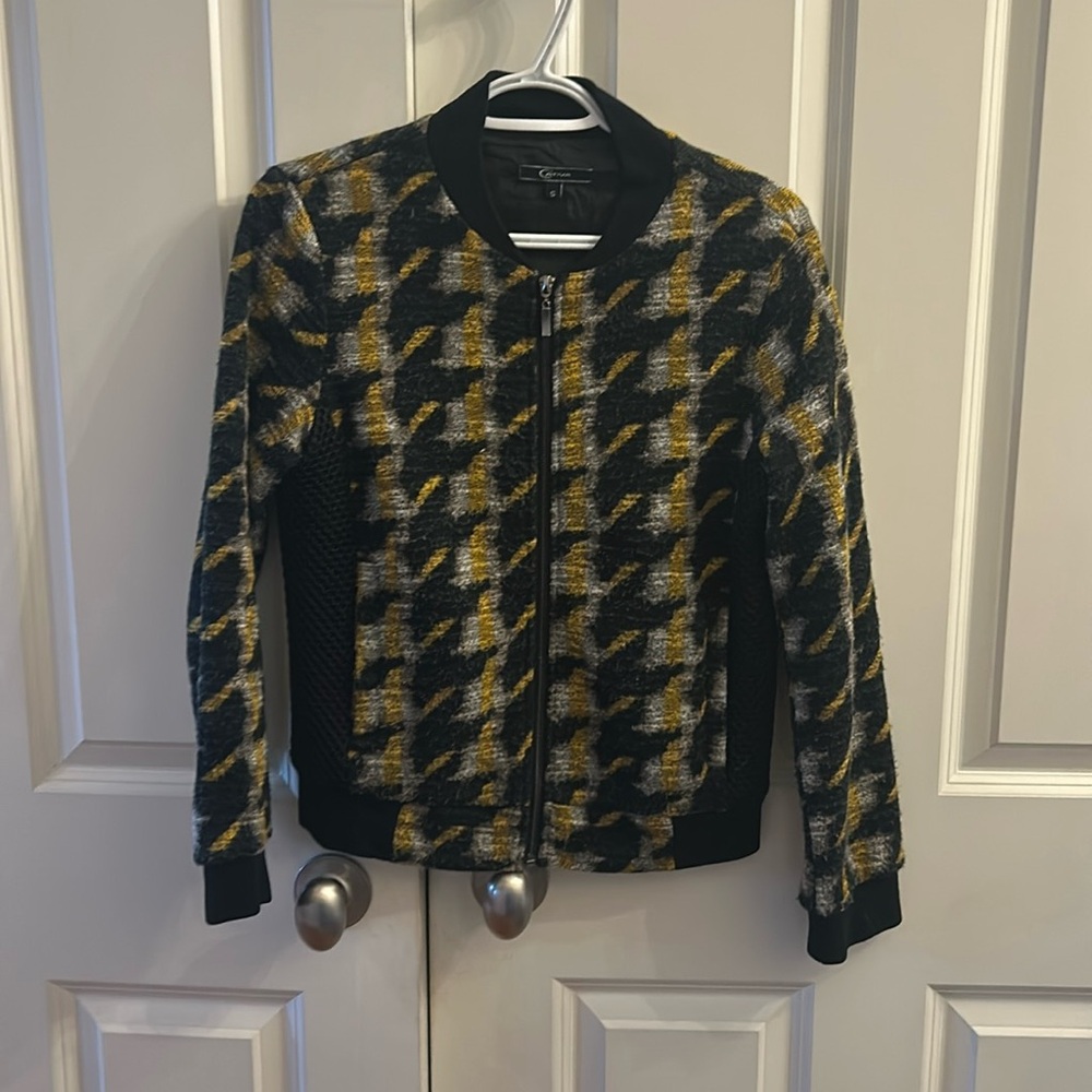 Cativa Bomber houndstooth jacket sz small.